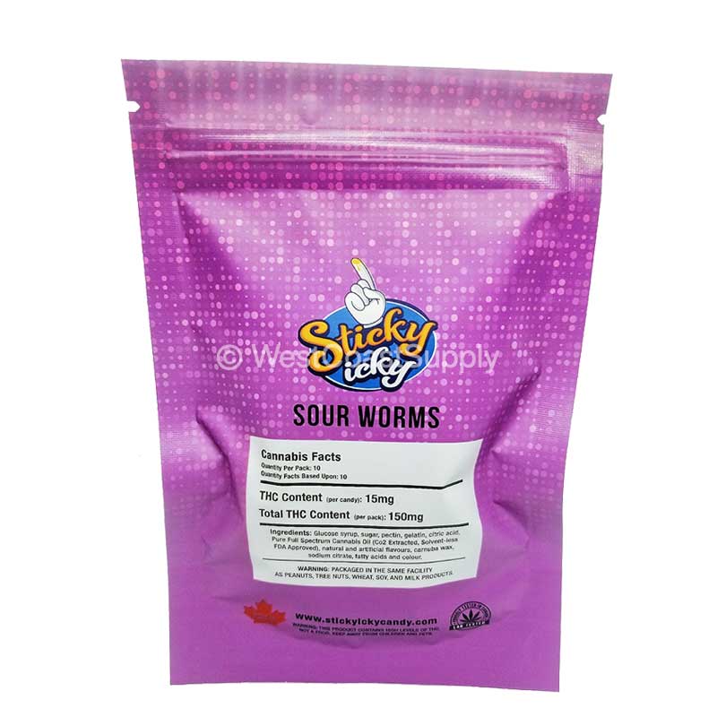 Sticky Icky Sour Worms 150mg